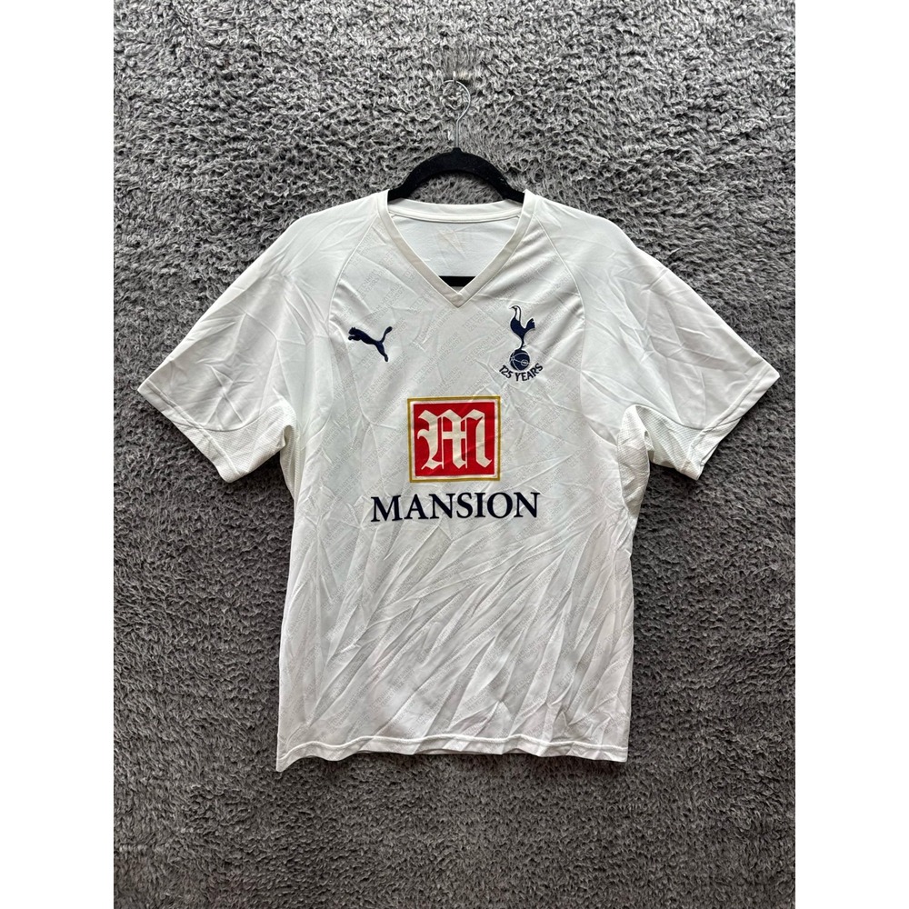 Puma Tottenham Hotspur 2007/2008 Mansion V Neck Home Shirt White Mens Size L